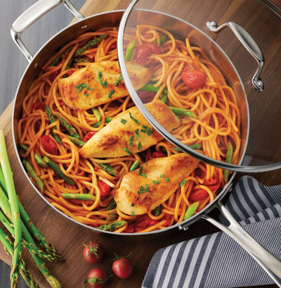 Tramontina 14-Piece Tri-Ply Clad Stainless Steel Cookware Set, with Glass Lids- NEW IN BOX!!!