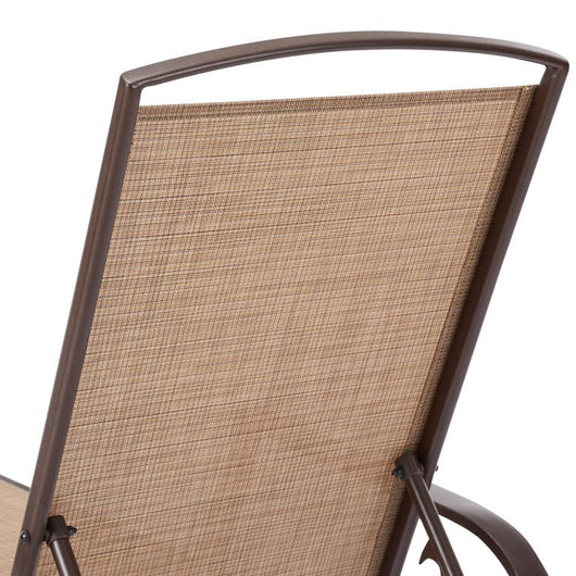 Mainstays Sand Dune Reclining Steel Outdoor Chaise Lounge - Set of 2, Beige/Black**New in Box**