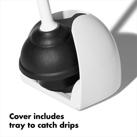 OXO Good Grips Toilet Plunger with Cover, White**New in box**