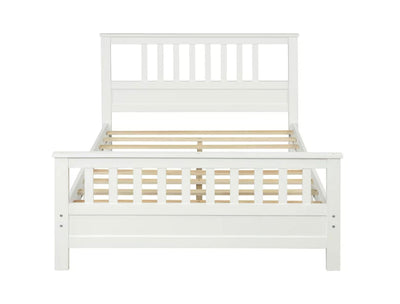 Euroco Wood Platform Bed With Headboard and Footboard, Full Size (White)- NEW IN BOX!!!!
