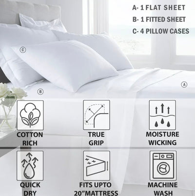 Hotel Style 800 Thread Count Cotton Rich Sateen Bed Sheet Set, Full, Navy, Set of 6- NEW!