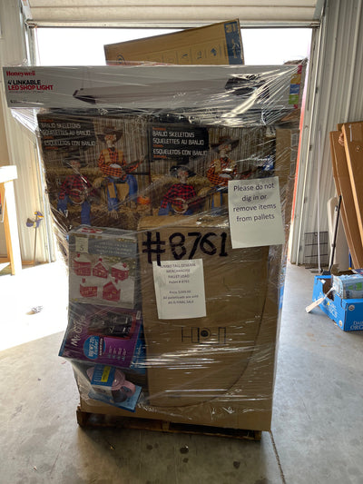 Jumbo huge liquidation pallet- over 7 ft tall ! Pallet number 8761