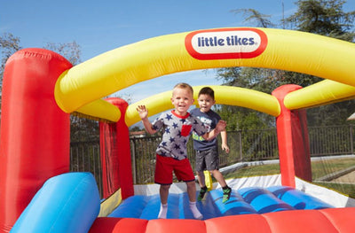 Little Tikes Jump 'n Slide 9'x12' Inflatable Bouncer, Inflatable Bounce House with Slide and Blower, Multicolor- Indoor Outdoor Toy for Kids Girls Boys Ages 3 4 5+