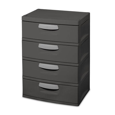 Sterilite 4 Drawer Unit Plastic, Flat Gray**New**