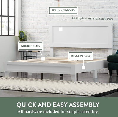 Edenbrook Delta - Wooden bed platform, Twin Size, White! (TWIN)  -Brand new in the box