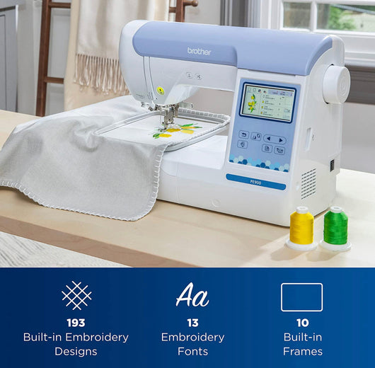 Brother PE800 Embroidery Machine, 138 Built-in Designs, 5" x 7" Hoop Area, Large 3.2" LCD Touchscreen, USB Port, 11 Font Styles- NEW IN BOX!!!!