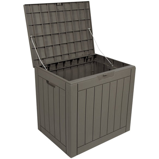 Stout Stuff 31 Gallons Square Plastic Deck Box, Dark Brown**New and assembled**