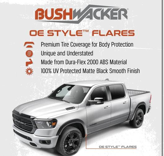 Bushwacker 40082-02 Black OE-Style Smooth Finish Rear Fender Flares for 2007-2013 Sierra 1500; 2007-2014 Sierra 2500 HD!  -Brand new in the box