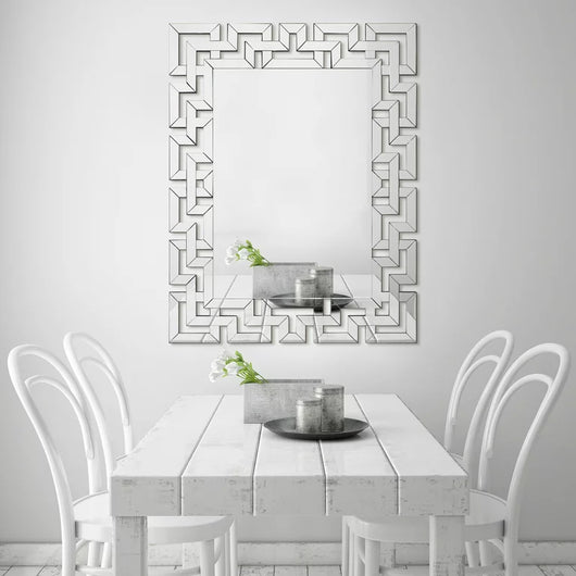 Empire Art Direct Elegant Beveled Geometry Decorative Wall Mirror, 31" x 40", Ready to Hang**New**