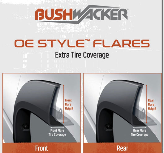 Bushwacker 40082-02 Black OE-Style Smooth Finish Rear Fender Flares for 2007-2013 Sierra 1500; 2007-2014 Sierra 2500 HD!  -Brand new in the box