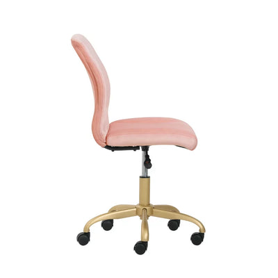 Mainstays Plush Velvet Office Chair, Pearl Blush!! NEW IN BOX!!