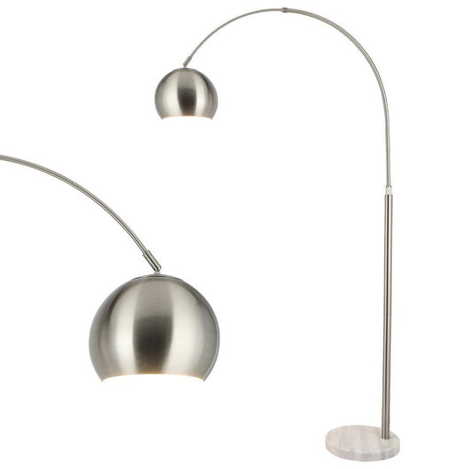 Merra 70 in. Nickel Arcing Modern Floor Lamp and Marble with Rotating Shade!  -Brand new in the box (Assembly is required)