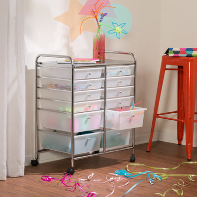 Honey-Can-Do Rolling Storage Cart and Organizer with 12 Plastic Drawers**New in box**