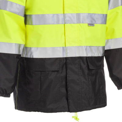 John Deere Unisex High Visability ANSI Class III Rain Suit Jacket and Bib with Color Block- NEW IN BOX!!!