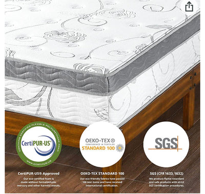 Olee Sleep 13 Inch Box Top Hybrid Gel Infused Memory Foam Innerspring Mattress KING 13SM01K- new in the box