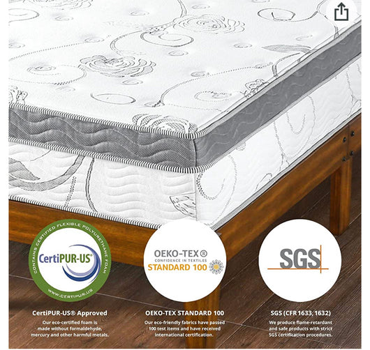 Olee Sleep 13 Inch Box Top Hybrid Gel Infused Memory Foam Innerspring Mattress KING 13SM01K- new in the box
