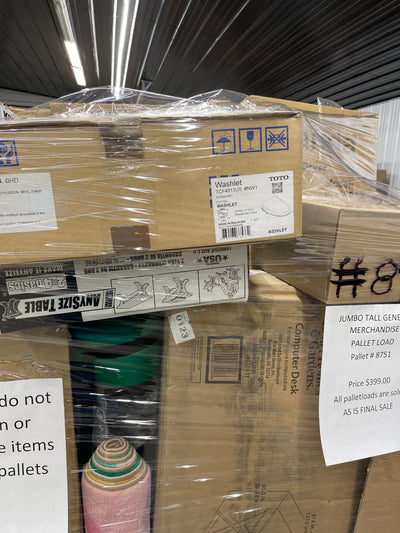 Jumbo huge liquidation pallet- over 7 ft tall ! Pallet number 8751