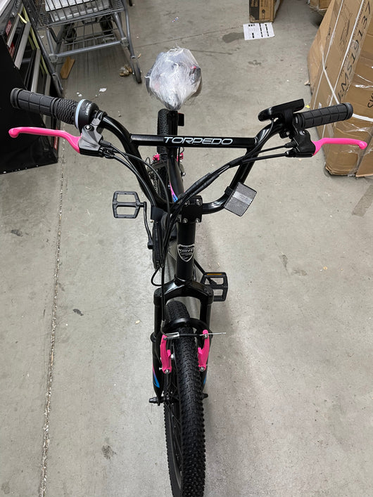 Kent 20 In. Torpedo Ebike Black and Pink, Electric Bicycle- brand new and assembled
