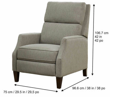 REDUCED! Tiegan Fabric Pushback Recliner, Beige!! NEW AND ASSEMBLED!!