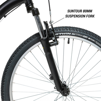 Decathlon Rockrider ST50, 21 Speed Aluminum Mountain Bike, 26", Unisex Black, Medium- brand new and assembled