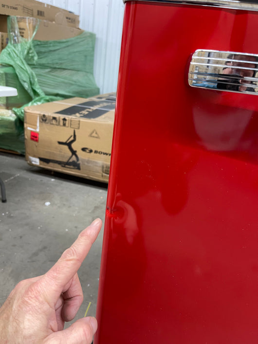 RCA RFR786-RED 2 Door Apartment Size Refrigerator with Freezer, 7.5 cu. ft, Retro Red- NEW