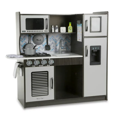 Melissa & Doug Wooden Chef’s Pretend Play Toy Kitchen With “Ice” Cube Dispenser – Charcoal**New in box**