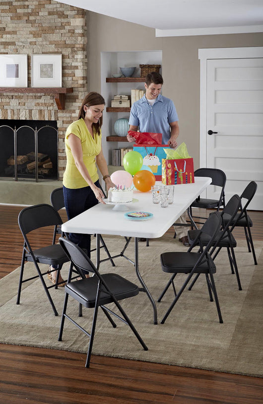 Mainstays Vinyl Folding Chair (4 Pack), Black- NEW IN BOX!!!