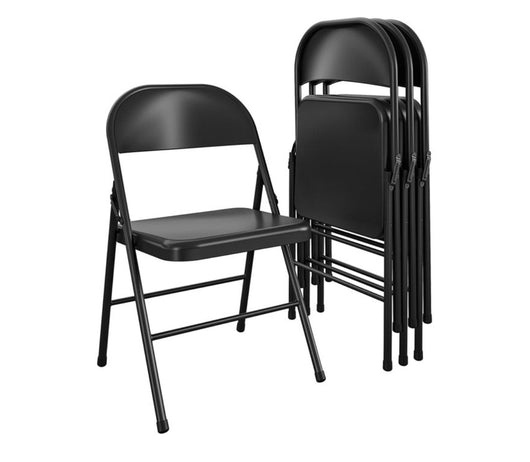 Mainstays Steel Folding Chair (4 Pack), Black- NEW IN BOX!!! (Minor scratches from shipping)