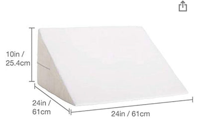 Bed Wedge Pillow and Triangle Wedge with Elevated Incline for Neck Pain, Headaches, Reflux, Shoulders, Back Pain, Foot Support, Knee Pain or Restless Leg Syndrome, 24x24x10 inches, White (new in the box)