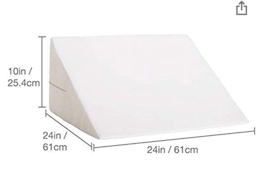 Bed Wedge Pillow and Triangle Wedge with Elevated Incline for Neck Pain, Headaches, Reflux, Shoulders, Back Pain, Foot Support, Knee Pain or Restless Leg Syndrome, 24x24x10 inches, White (new in the box)