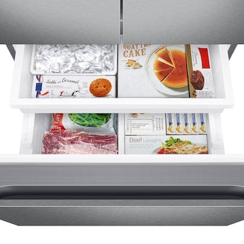 Samsung  22-cu ft French Door Refrigerator with Ice Maker (Fingerprint Resistant Stainless Steel) ENERGY STAR- brand new - scratch and dent item
