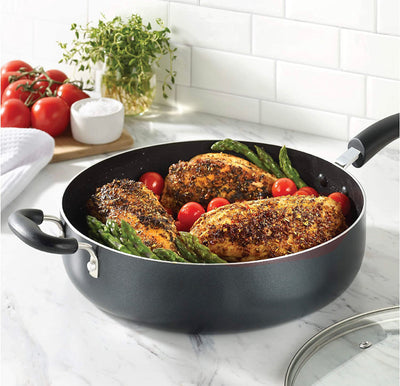 T-fal B36290 Specialty Nonstick 5 Quart Jumbo Cooker Saute Pan with Glass Lid, Black- NEW IN BOX!!