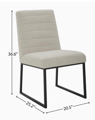 Amazon Brand – Rivet Decatur Modern Upholstered Dining Chair, Set of 2, 21"W, Stucco- NEW