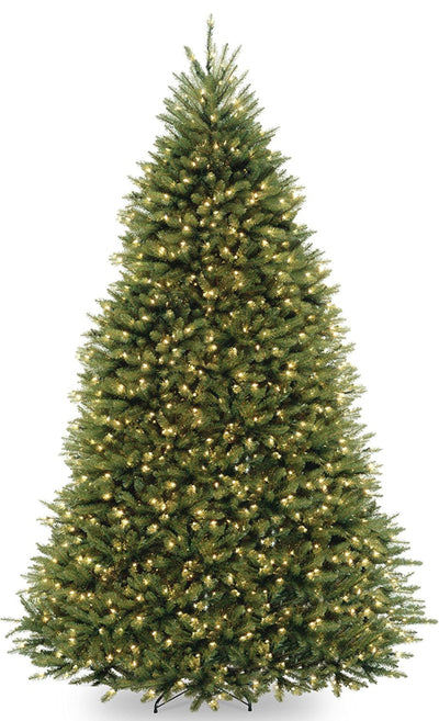 National Tree Company Pre-Lit Artificial Full Christmas Tree, Green, Dunhill Fir, White Lights, Includes Stand, 9 Feet- NEW IN BOX