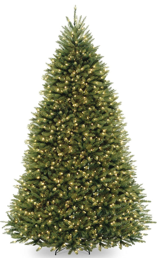National Tree Company Pre-Lit Artificial Full Christmas Tree, Green, Dunhill Fir, White Lights, Includes Stand, 9 Feet- NEW IN BOX