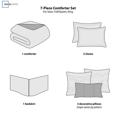 Mainstays 7-Piece Teal Roses Comforter Set, King, With Embroidered Applique Detail- NEW IN BAG!!!