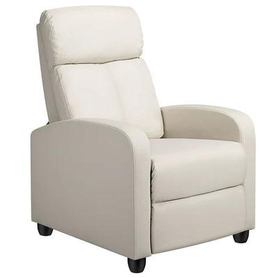 Yaheetech Upholstered PU Leather Recliner Chair with Pocket Spring, Beige- NEW!!!