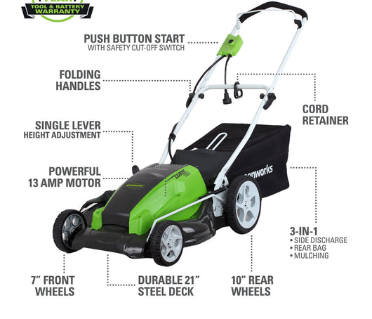 Greenworks 120V 21" Electric Lawn Mower (new in the box)