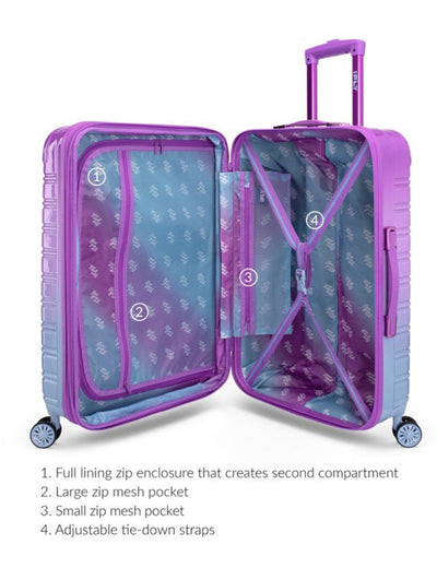 iFLY Fibertech Hardside Checked Luggage 24", Vineyard- NEW OUT OF BOX, MINOR SCRATCHES FROM SHIPPING!!!!