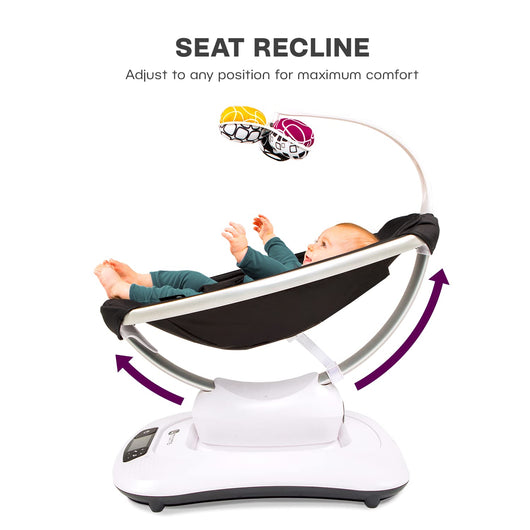 4moms mamaRoo 4 Multi-Motion Baby Swing + Safety Strap Fastener, Bluetooth Baby Swing with 5 Unique Motions, Nylon Fabric, Grey**New in box**