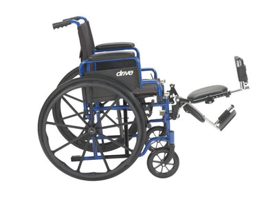 Drive Medical Blue Streak Wheelchair with Flip Back Desk Arms, Elevating Leg Rests, 18" Seat- NEW OUT OF BOX!!!