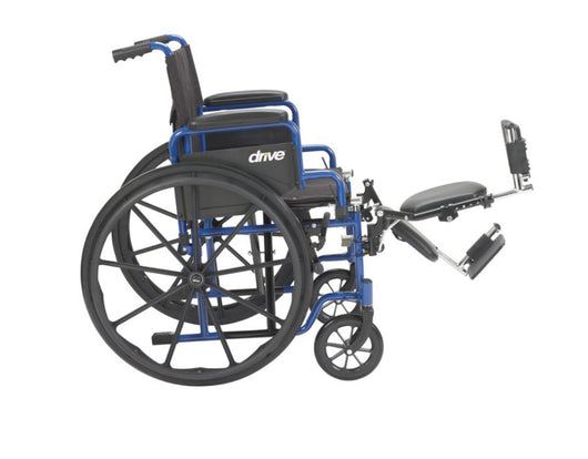 Drive Medical Blue Streak Wheelchair with Flip Back Desk Arms, Elevating Leg Rests, 18" Seat- NEW OUT OF BOX!!!