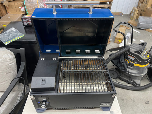 ASMOKE AS350 256-sg. in. Portable Wood Pellet BBQ Grill And Smoker Navy Blue- Used, Tested and Works Great!!!