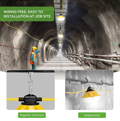 !!REDUCED!! Aluminum Housing Summstar LED Construction String Lights, 100ft 200W 20000lm String Work Light, Temporary Lights 3-Prong!! LIGHTLY USED, WORKS GREAT!!