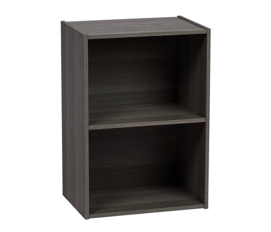 IRIS USA, 2 Tier Laminate Bookcase Storage Unit, Gray Finish- NEW IN BOX!!!