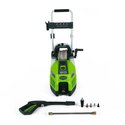 Greenworks 2000-PSI 13 Amp 1.2-GPM Corded Electric Pressure Washer with Hose Reel, GPW2001**New in box**