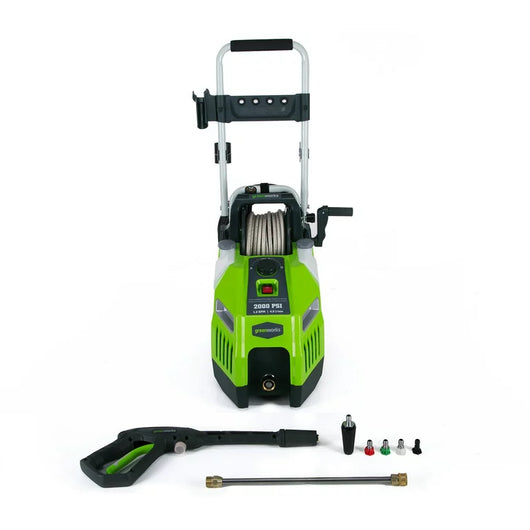 Greenworks 2000-PSI 13 Amp 1.2-GPM Corded Electric Pressure Washer with Hose Reel, GPW2001**New in box**
