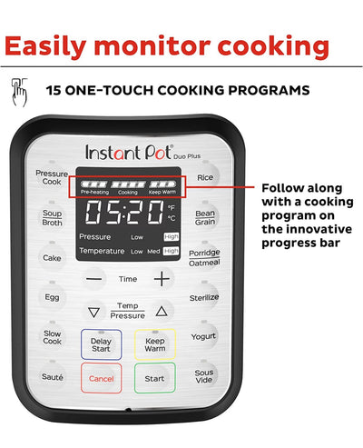 Instant Pot Duo Plus 9-in-1 Electric Pressure Cooker, Slow Cooker, Rice Cooker, Steamer, Sauté, Yogurt Maker, Warmer & Sterilizer, Includes App With Over 800 Recipes, Stainless Steel, 8 Quart- new in box