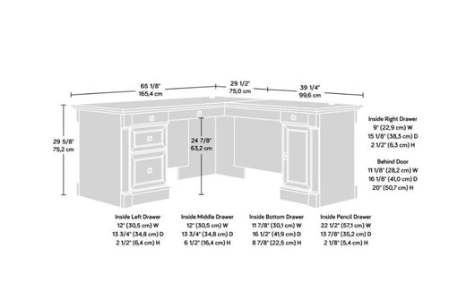 Sauder Palladia L-Shaped Desk, Split Oak Finish- NEW IN BOX!!! (PLEASE READ DESCRIPTION!!!!)