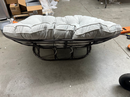 Better Homes & Gardens Papasan Bench, Gray!! NEW AND ASSEMBLED, MINOR DIRT MARK FROM SHIPPING(HARDLY NOTICEABLE)!!